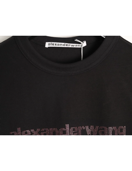 Alexander Wang Rhinestone Letter Short-Sleeve T-Shirt TSK2,Alexander Wang