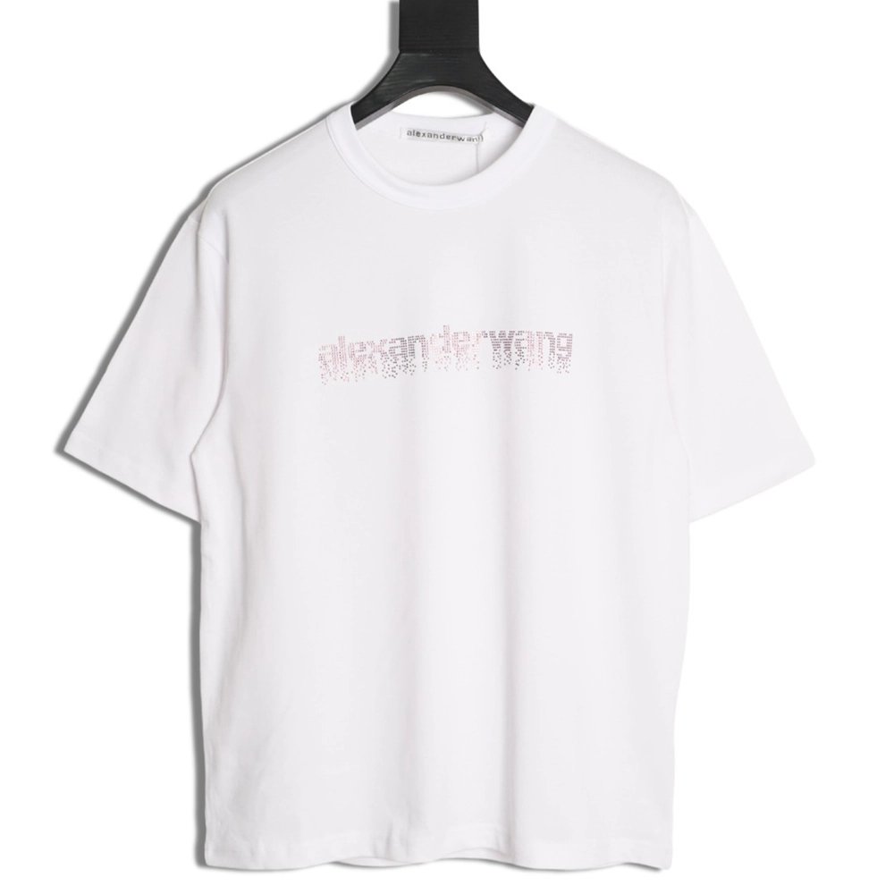 Alexander Wang Rhinestone Letter Short-Sleeve T-Shirt TSK1,Alexander Wang