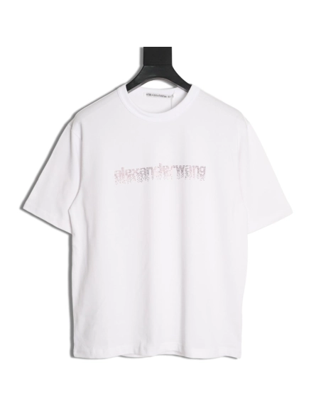 Alexander Wang Rhinestone Letter Short-Sleeve T-Shirt TSK1,Alexander Wang
