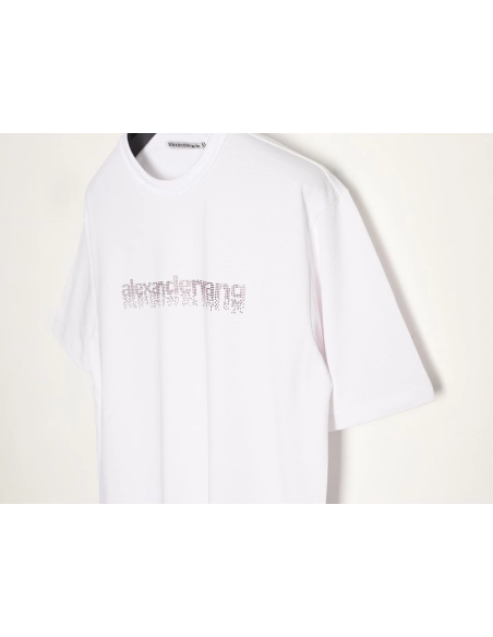 Alexander Wang Rhinestone Letter Short-Sleeve T-Shirt TSK1,Alexander Wang