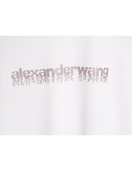 Alexander Wang Rhinestone Letter Short-Sleeve T-Shirt TSK1,Alexander Wang