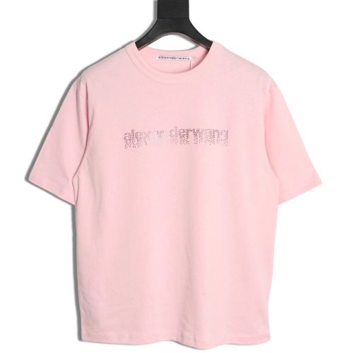 Alexander Wang Rhinestone Letter Short-Sleeve T-Shirt,Alexander Wang