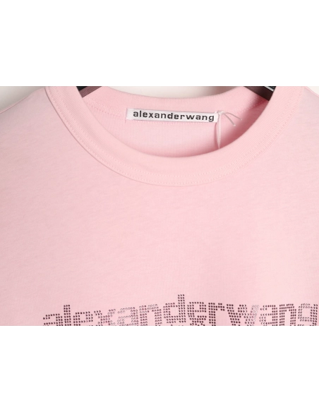 Alexander Wang Rhinestone Letter Short-Sleeve T-Shirt,Alexander Wang