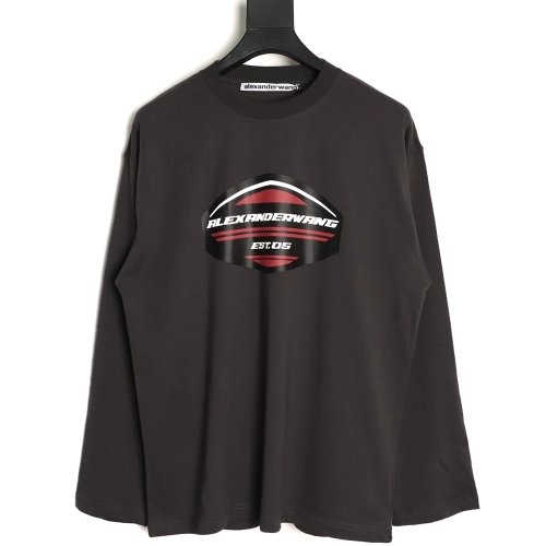 Alexander Wang shield-patterned letter print long-sleeved T-shirt,Alexander Wang