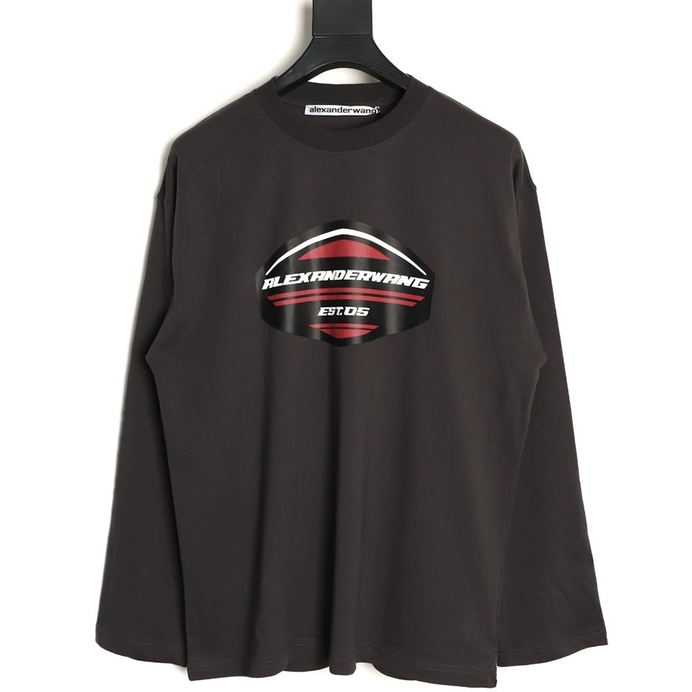 Alexander Wang shield-patterned letter print long-sleeved T-shirt,Alexander Wang