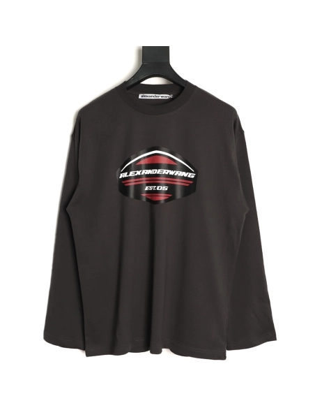 Alexander Wang shield-patterned letter print long-sleeved T-shirt,Alexander Wang