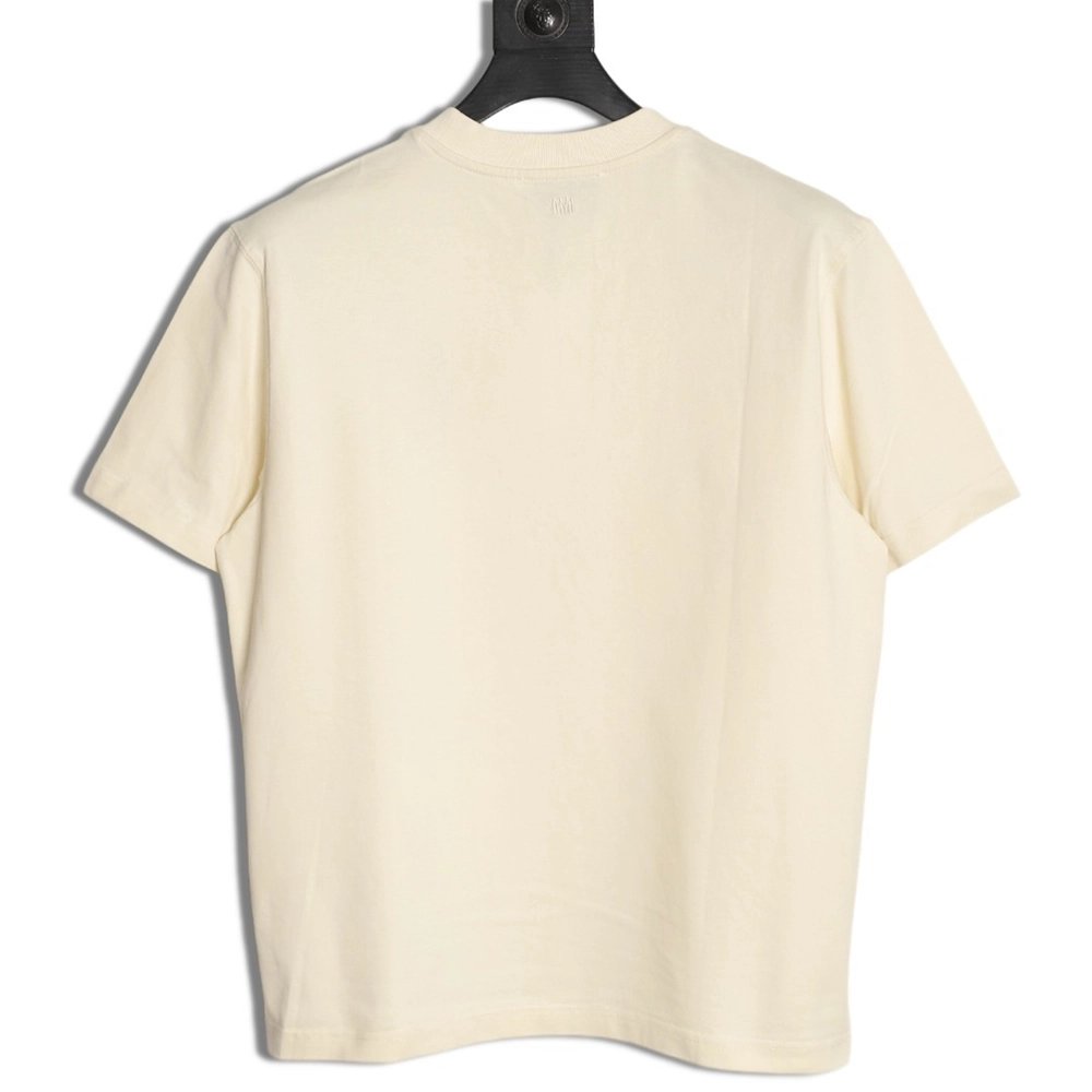 Ami Paris Woven Heart Embroidery Short-Sleeve T-Shirt,Ami