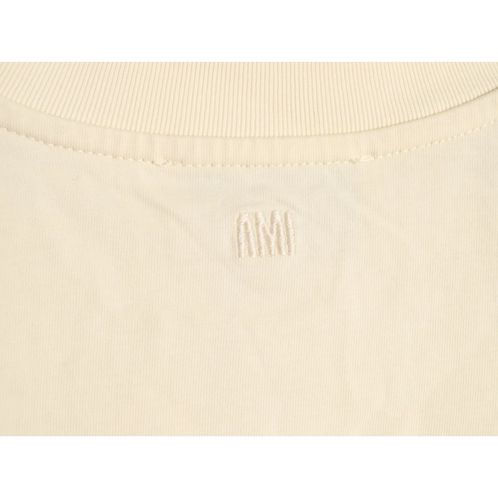 Ami Paris Woven Heart Embroidery Short-Sleeve T-Shirt,Ami