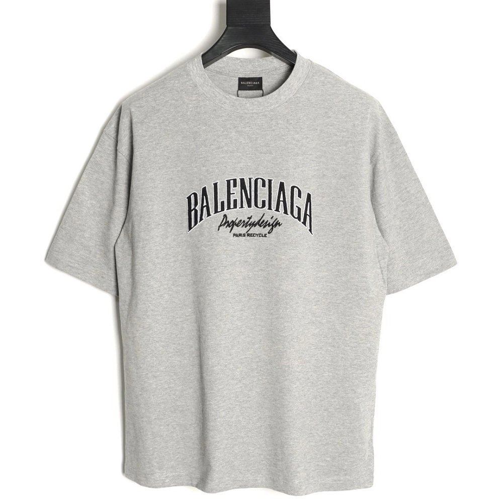 Balenciaga chest 3D embroidered lettering short-sleeved T-shirt,Balenciaga