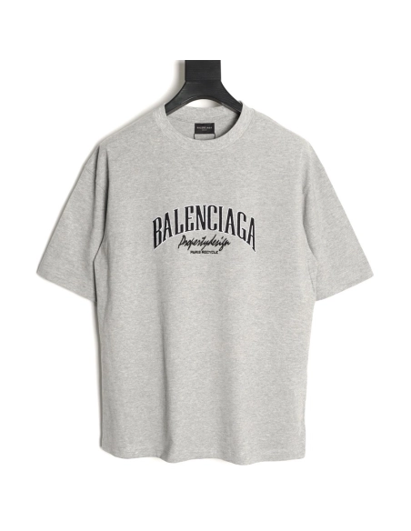 Balenciaga chest 3D embroidered lettering short-sleeved T-shirt,Balenciaga