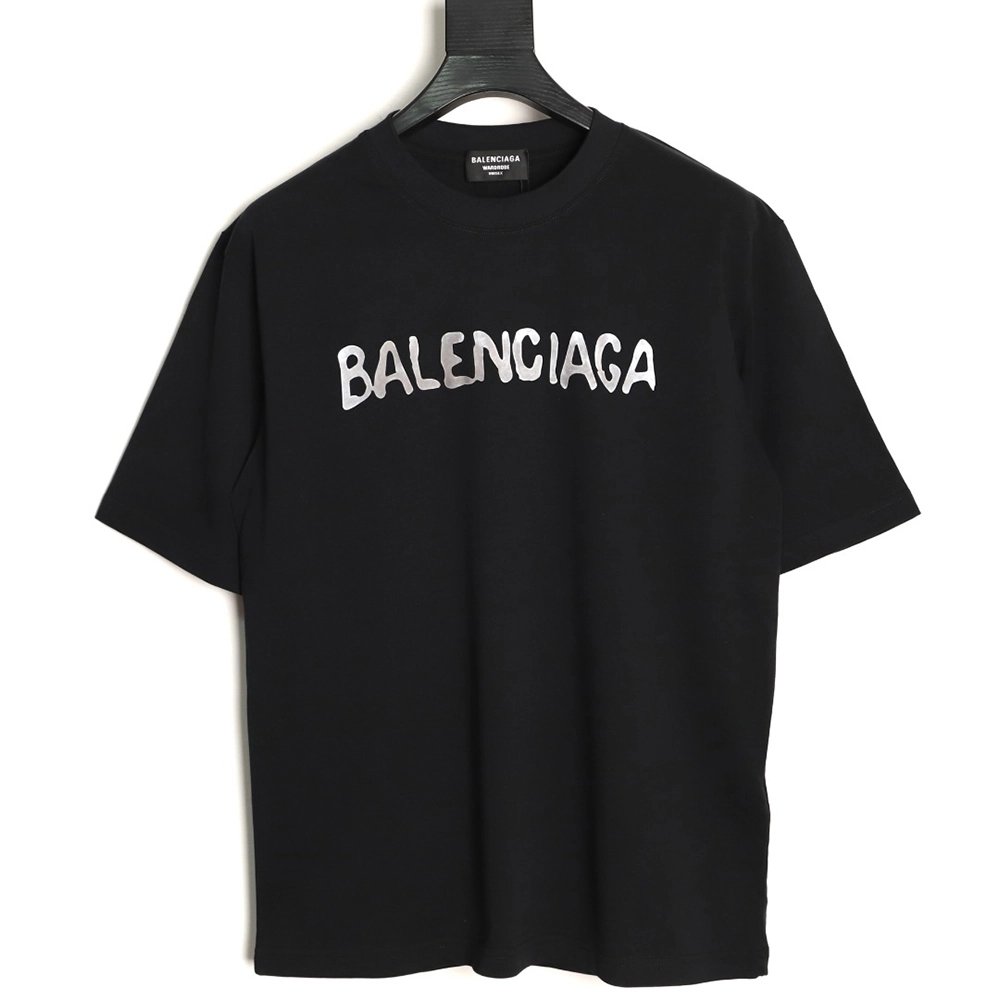 Balenciaga distressed double Bitcoin print short-sleeved T-shirt TSK1,Balenciaga
