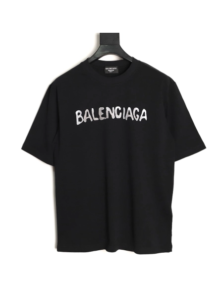Balenciaga distressed double Bitcoin print short-sleeved T-shirt TSK1,Balenciaga