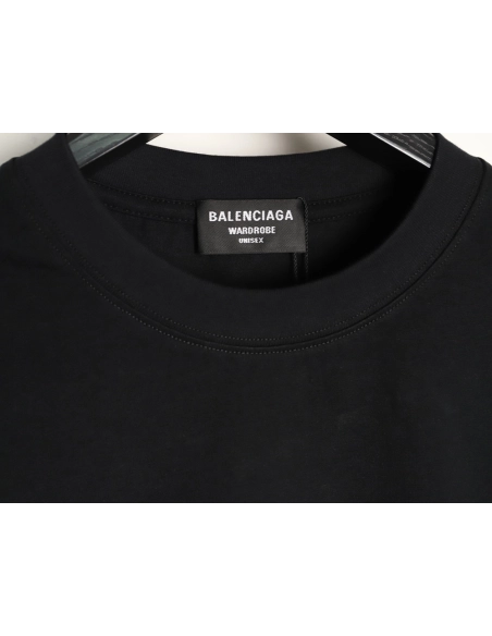 Balenciaga distressed double Bitcoin print short-sleeved T-shirt TSK1,Balenciaga