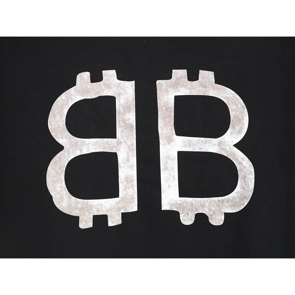 Balenciaga distressed double Bitcoin print short-sleeved T-shirt TSK1,Balenciaga