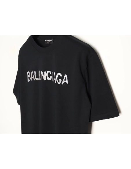 Balenciaga distressed double Bitcoin print short-sleeved T-shirt TSK1,Balenciaga