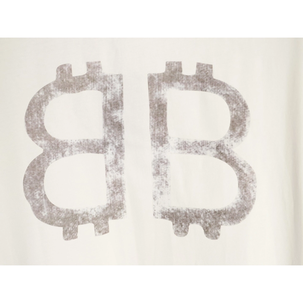 Balenciaga distressed double Bitcoin print short-sleeved T-shirt,Balenciaga