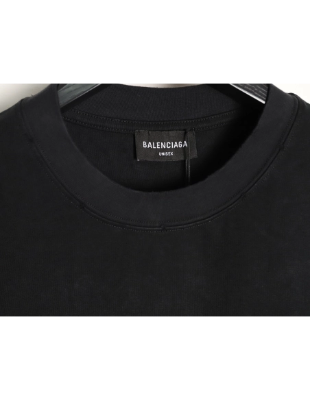 Balenciaga tassel appliqu¨¦ Sanskrit letter embroidered short-sleeved shirt TSK2,Balenciaga