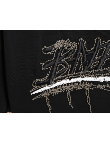 Balenciaga tassel appliqu¨¦ Sanskrit letter embroidered short-sleeved shirt TSK2,Balenciaga