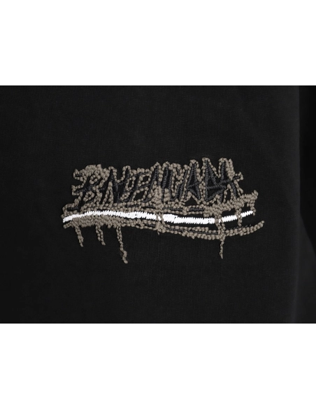 Balenciaga tassel appliqu¨¦ Sanskrit letter embroidered short-sleeved shirt TSK2,Balenciaga