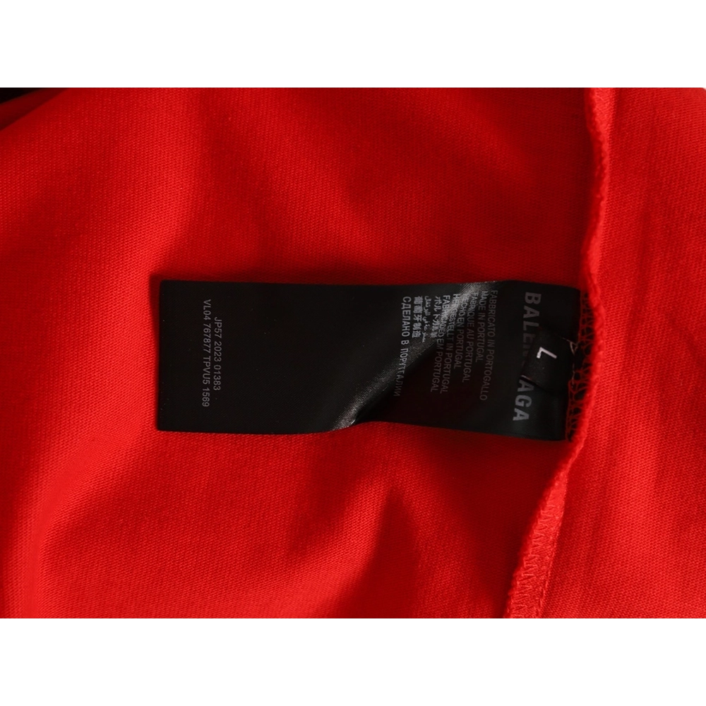 Balenciaga tassel appliqu¨¦ Sanskrit letter embroidered short-sleeved shirt TSK1,Balenciaga