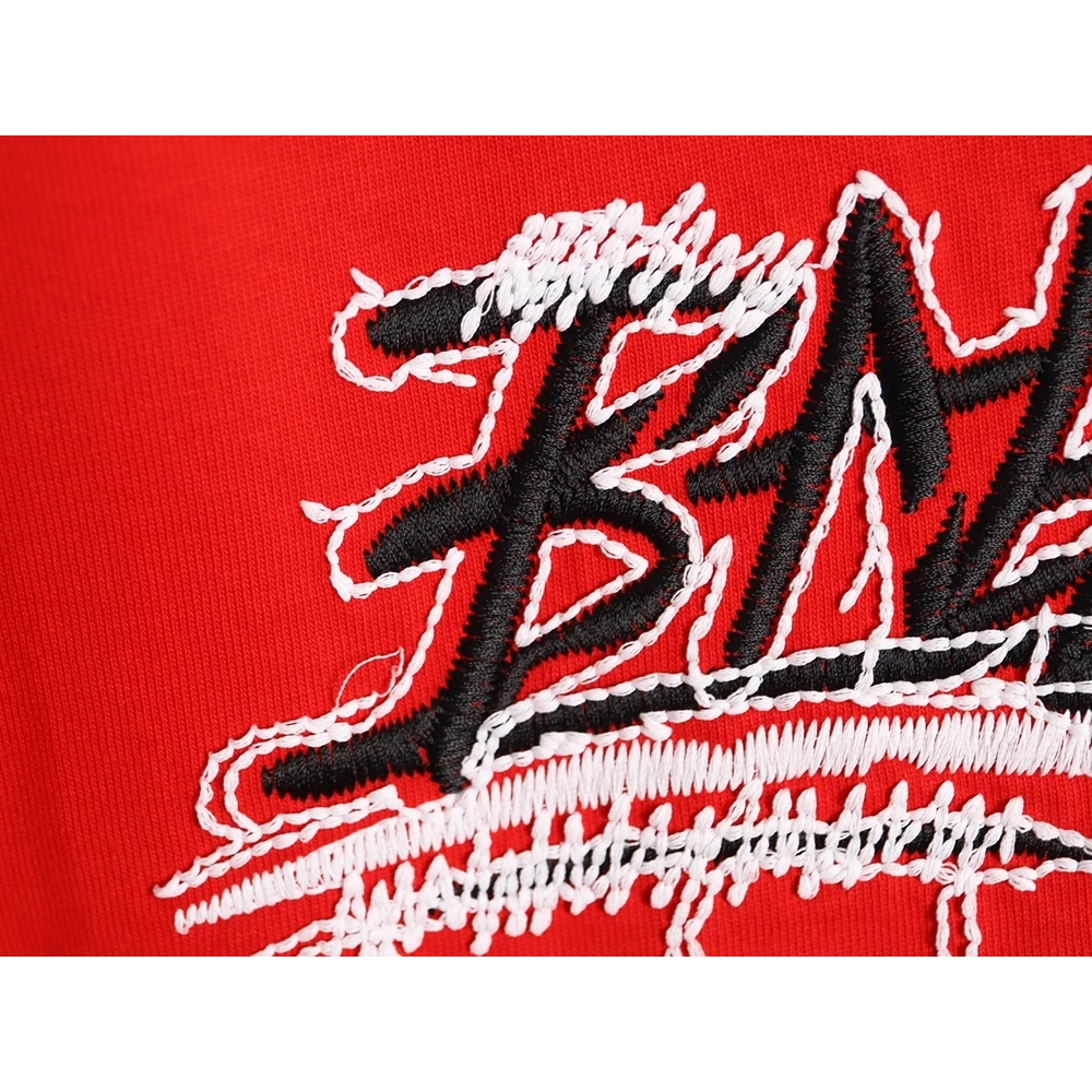 Balenciaga tassel appliqu¨¦ Sanskrit letter embroidered short-sleeved shirt TSK1,Balenciaga