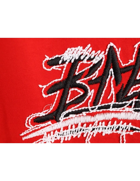 Balenciaga tassel appliqu¨¦ Sanskrit letter embroidered short-sleeved shirt TSK1,Balenciaga