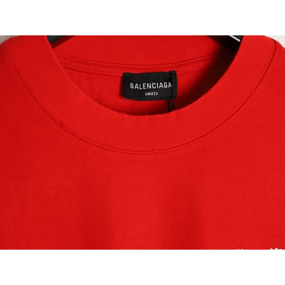 Balenciaga tassel appliqu¨¦ Sanskrit letter embroidered short-sleeved shirt TSK1,Balenciaga