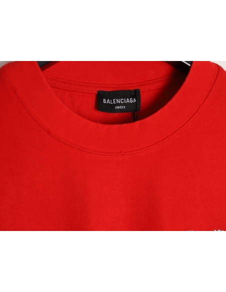 Balenciaga tassel appliqu¨¦ Sanskrit letter embroidered short-sleeved shirt TSK1,Balenciaga