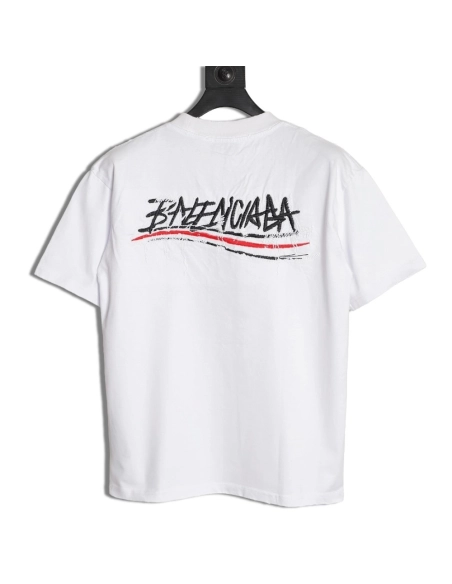 Balenciaga tassel appliqu¨¦ Sanskrit letter embroidered short-sleeved shirt,Balenciaga