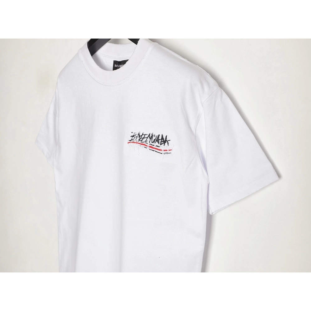 Balenciaga tassel appliqu¨¦ Sanskrit letter embroidered short-sleeved shirt,Balenciaga
