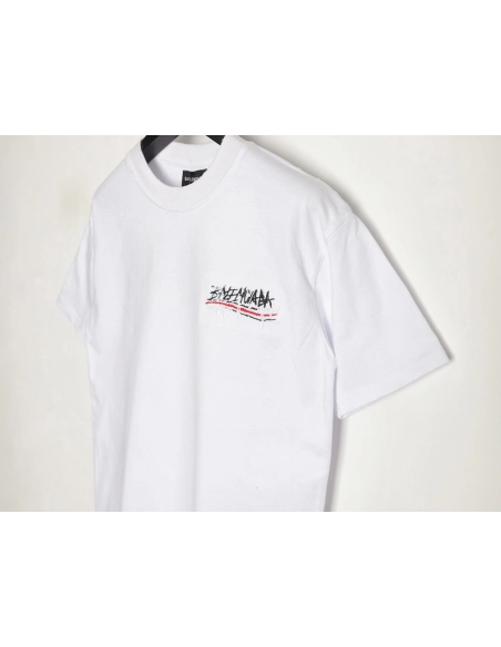 Balenciaga tassel appliqu¨¦ Sanskrit letter embroidered short-sleeved shirt,Balenciaga