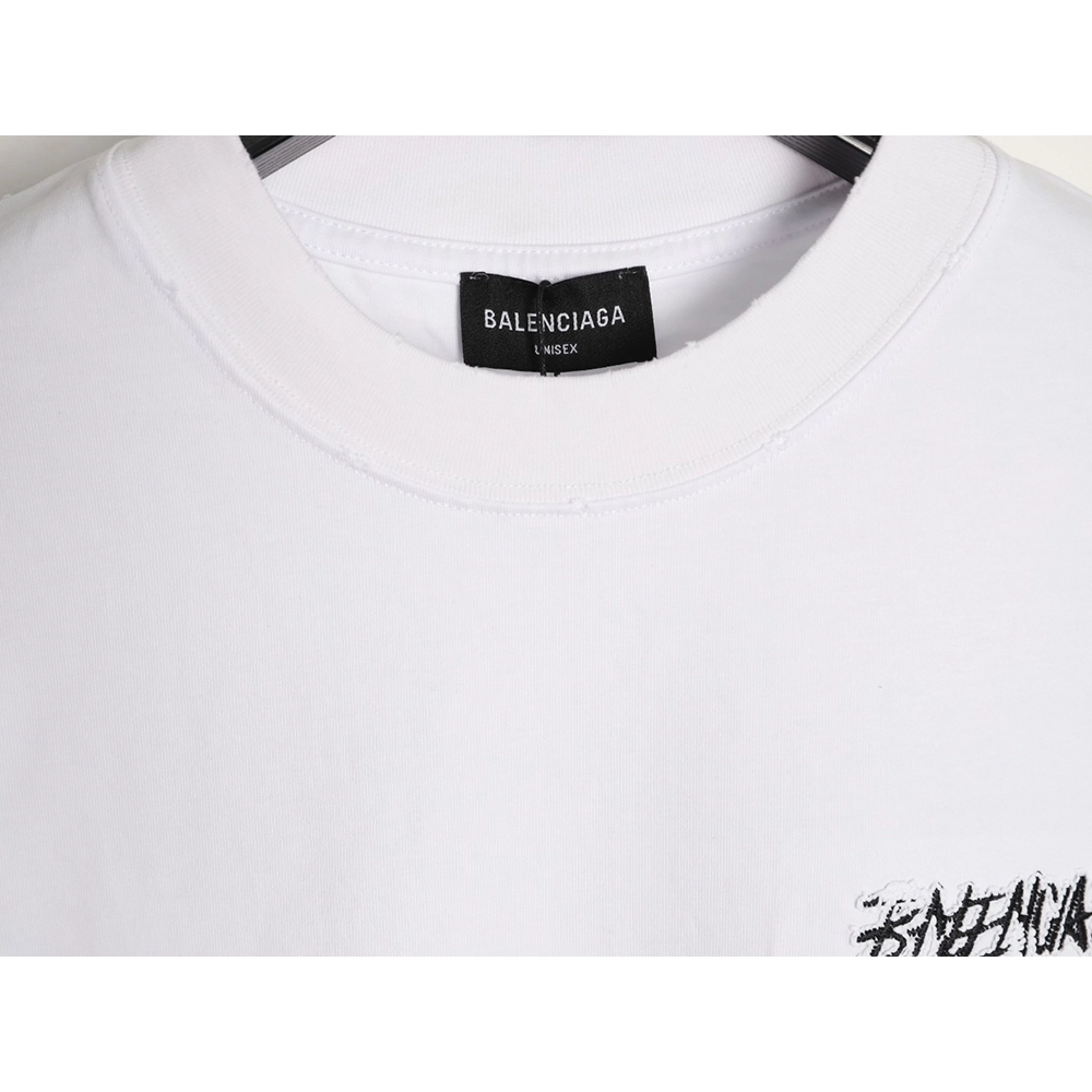 Balenciaga tassel appliqu¨¦ Sanskrit letter embroidered short-sleeved shirt,Balenciaga