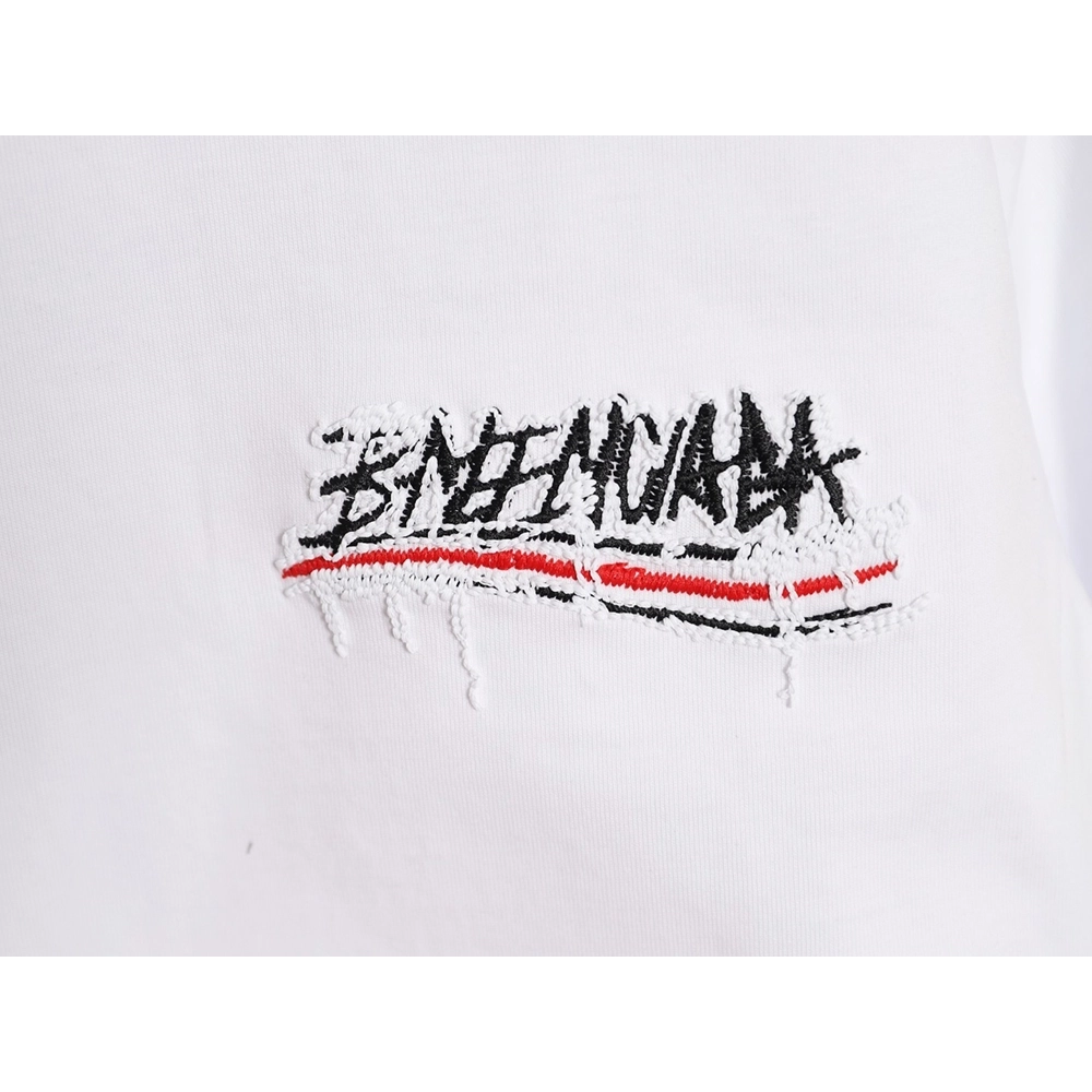 Balenciaga tassel appliqu¨¦ Sanskrit letter embroidered short-sleeved shirt,Balenciaga