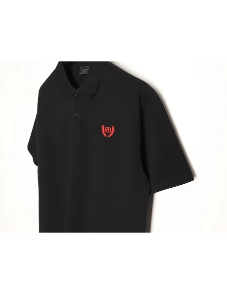 Balenciaga Wheat Ear Embroidered Short-Sleeve Polo Shirt,Balenciaga