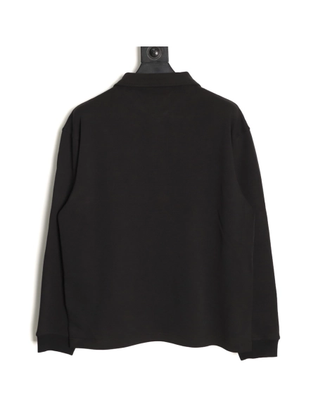 Bottega Veneta Solid Color Half-Zip Woven Pocket Long-Sleeve Polo Shirt,Bottega Veneta