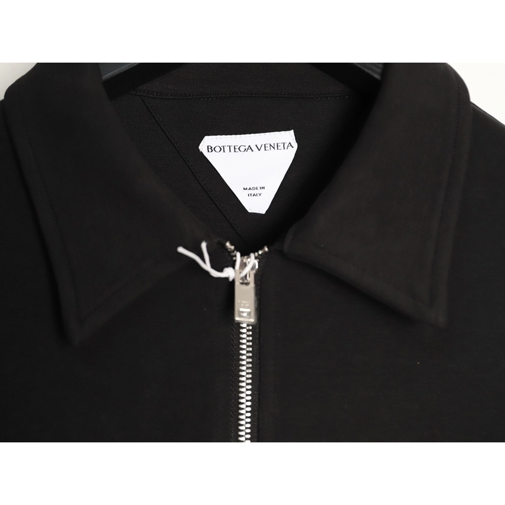 Bottega Veneta Solid Color Half-Zip Woven Pocket Long-Sleeve Polo Shirt,Bottega Veneta