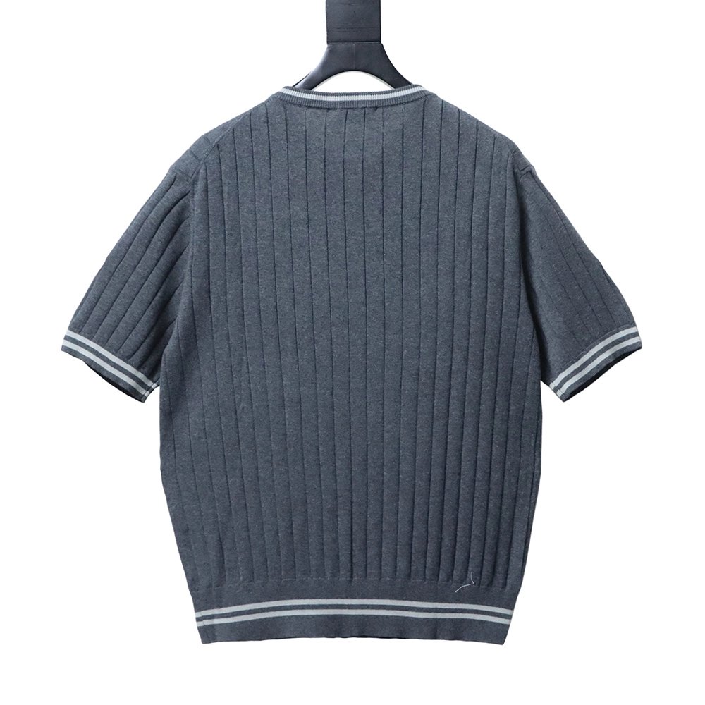 Brunello Cucinelli Cable-Knit Short-Sleeve Henley T-Shirt TSK1,Brunello Cucinelli