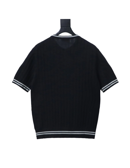Brunello Cucinelli Cable-Knit Short-Sleeve Henley T-Shirt,Brunello Cucinelli