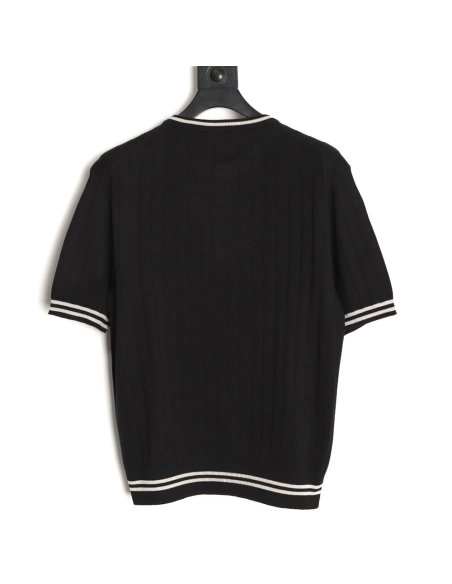 Brunello Cucinelli Cable-Knit Short-Sleeve Henley T-Shirt,Brunello Cucinelli