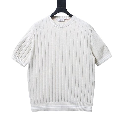 Brunello Cucinelli Crew-Neck Short-Sleeve Knit T-Shirt TSK2,Brunello Cucinelli