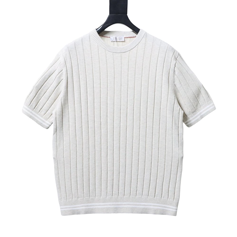 Brunello Cucinelli Crew-Neck Short-Sleeve Knit T-Shirt TSK2,Brunello Cucinelli
