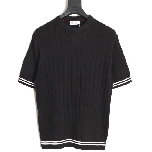 Brunello Cucinelli Crew-Neck Short-Sleeve Knit T-Shirt,Brunello Cucinelli