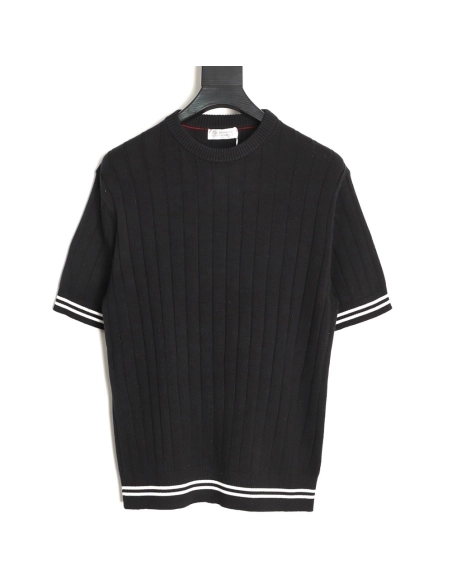 Brunello Cucinelli Crew-Neck Short-Sleeve Knit T-Shirt,Brunello Cucinelli