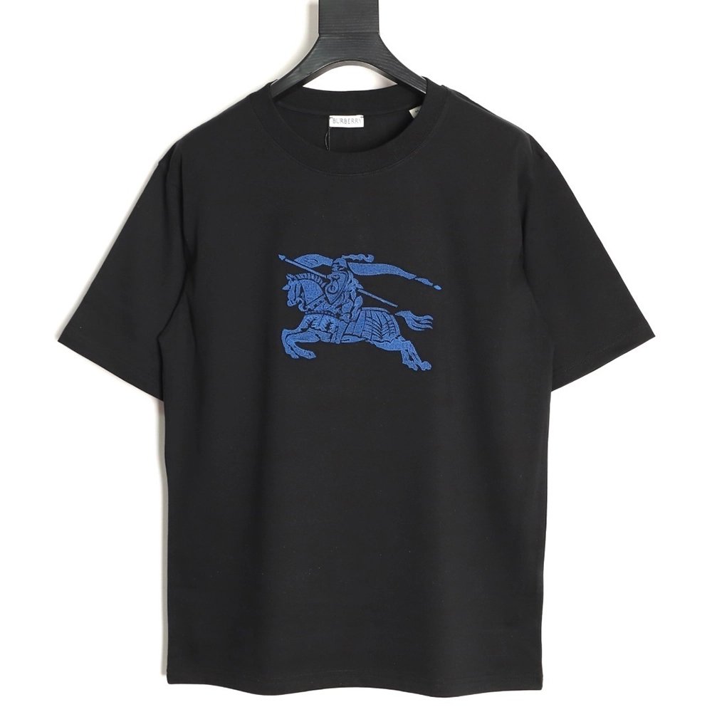 Burberry Blue Equestrian Knight Toothbrush Embroidery Short-Sleeve T-Shirt TSK1,Burberry