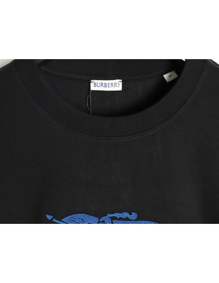 Burberry Blue Equestrian Knight Toothbrush Embroidery Short-Sleeve T-Shirt TSK1,Burberry