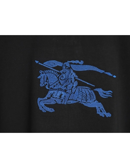 Burberry Blue Equestrian Knight Toothbrush Embroidery Short-Sleeve T-Shirt TSK1,Burberry
