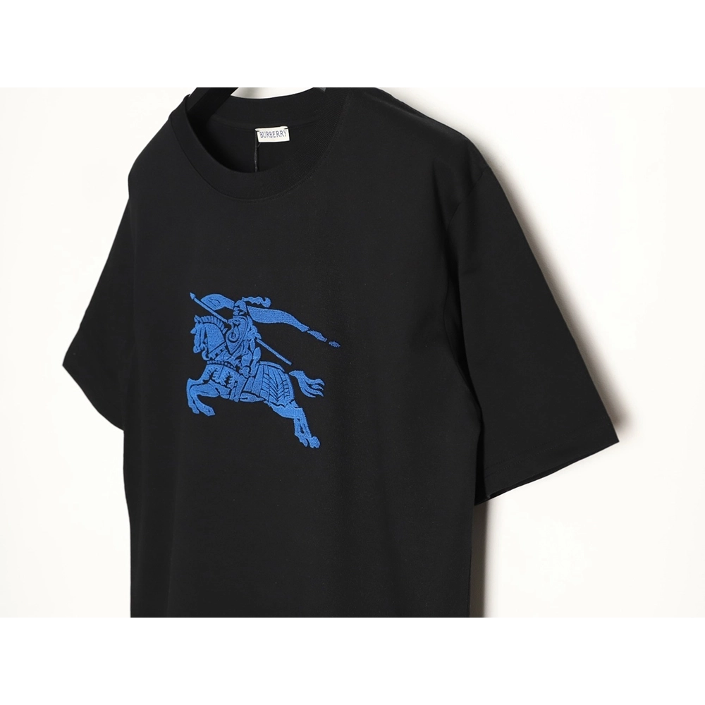Burberry Blue Equestrian Knight Toothbrush Embroidery Short-Sleeve T-Shirt TSK1,Burberry
