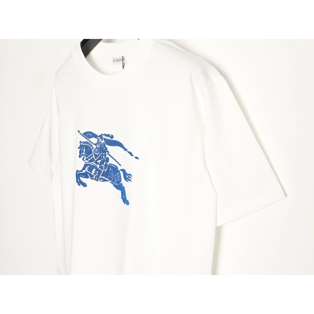 Burberry Blue Equestrian Knight Toothbrush Embroidery Short-Sleeve T-Shirt,Burberry