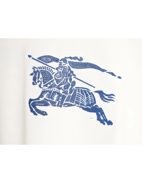 Burberry Blue Equestrian Knight Toothbrush Embroidery Short-Sleeve T-Shirt,Burberry