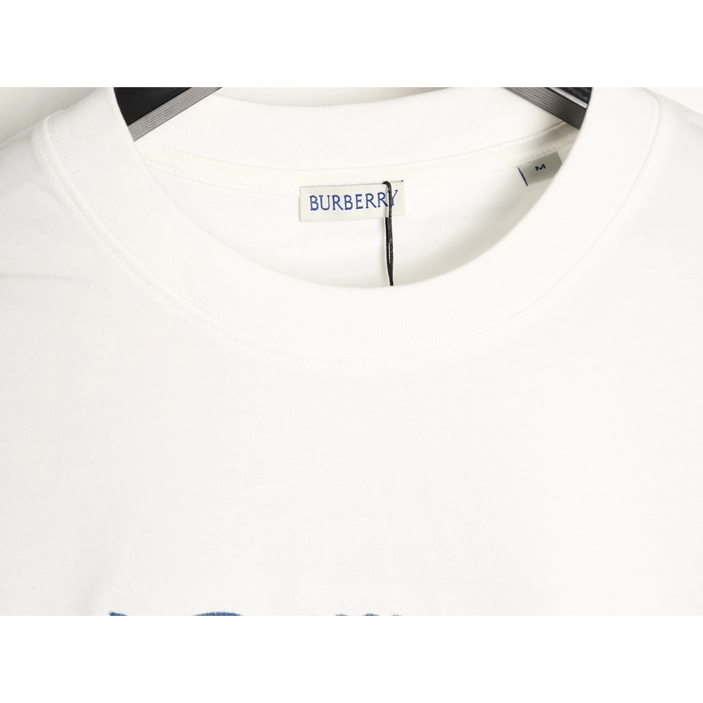 Burberry Blue Equestrian Knight Toothbrush Embroidery Short-Sleeve T-Shirt,Burberry